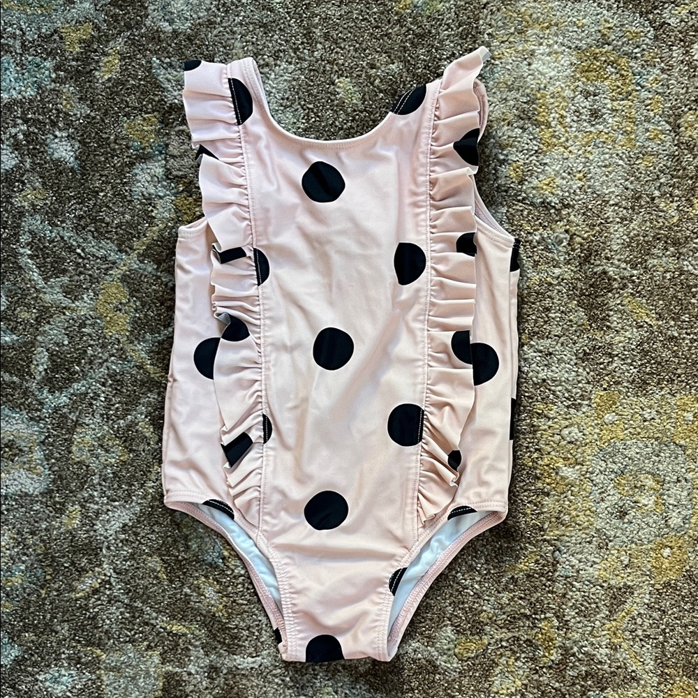 Pink Polka Dot Ruffle Swimsuit